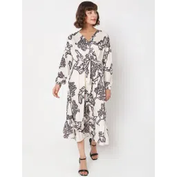 Vero Moda Off White & Black Printed Midi Dress-picture-27