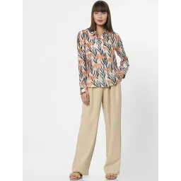 Vero Moda Off White & Orange Printed Shirt image 5