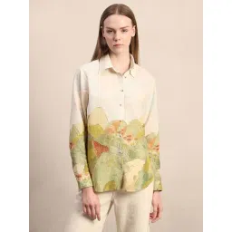 Vero Moda Off White Cotton Regular Fit Printed Shirt-picture-30