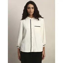 Vero Moda Off White Cotton Regular Fit Shirt-picture-19