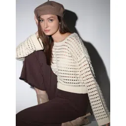 Vero Moda Off White Cotton Self Design Top-picture-44