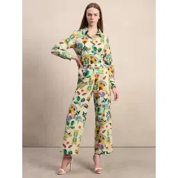 Vero Moda Off White Ella Printed Straight Fit Pant image 5