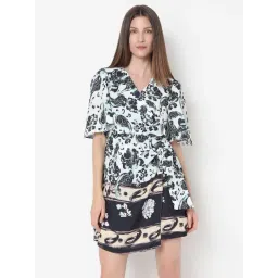 Vero Moda Off White Polyester Fit And Flare Printed Dress-picture-16