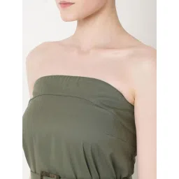 Vero Moda Olive Cotton Regular Fit Midi Dress image 5