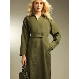 Vero Moda Olive Regular Fit Shirt Dress-picture-33
