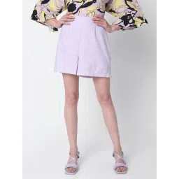 Vero Moda Pastel Lilac Cotton Shorts-picture-23