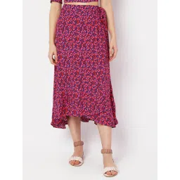 Vero Moda Pink & Blue Printed Skirt-picture-38