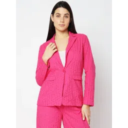 Vero Moda Pink Cotton Self Design Blazer-picture-29