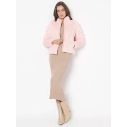 Vero Moda Pink Self Design Full Sleeves Jacket image 5