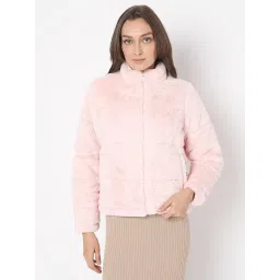 Vero Moda Pink Self Design Full Sleeves Jacket image 1