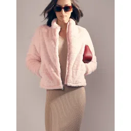 Vero Moda Pink Self Design Full Sleeves Jacket image 4