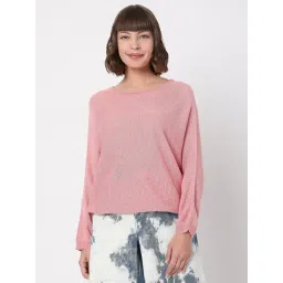 Vero Moda Pink Self Design Sweater-picture-38