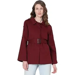 vero moda Polyester Women's Long Trench Coat-picture-21