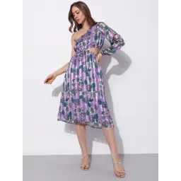 Vero Moda Purple Floral Print A-Line Dress-picture-36
