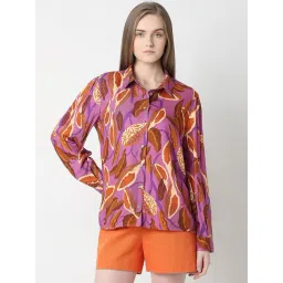 Vero Moda Purple Viscose Printed Shirt-picture-13
