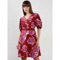 Vero Moda Red A-Line Floral Print Dress-picture-23