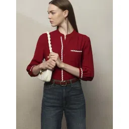 Vero Moda Red Cotton Regular Fit Shirt image 4