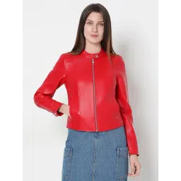 Vero Moda Red Solid Full Sleeves Jacket-picture-24