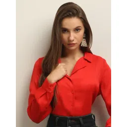 Vero Moda Red Viscose Regular Fit Oversized Shirt-picture-35