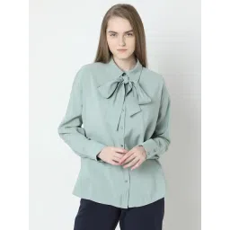 Vero Moda Sage Green Viscose Relaxed Fit Shirt-picture-13