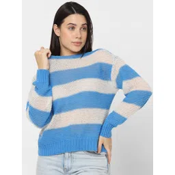 Vero Moda Self Design Open Knit Pullover-picture-11