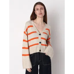 Vero Moda Striped Crop Acrylic Cardigan Sweaters-picture-38