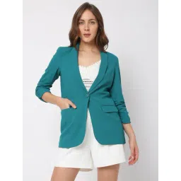 Vero Moda Teal Blue Shawl Collar Blazer-picture-12