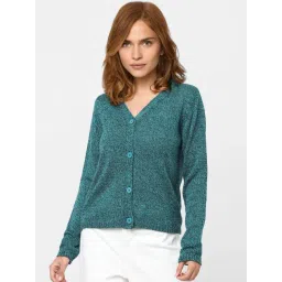 Vero Moda Teal Self Design Cardigans-picture-16