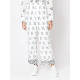 Vero Moda White & Black Printed High Rise Pants-picture-21