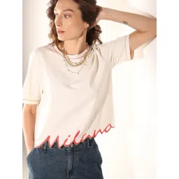 Vero Moda White Cotton Regular Fit T-Shirt-image-42