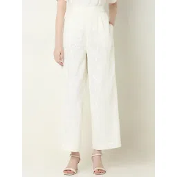 Vero Moda White Cotton Self Design Pants-picture-31