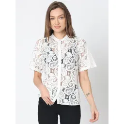 Vero Moda White Cotton Self Design Shirt-picture-29