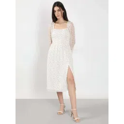 Vero Moda White Fit And Flare Printed Dress-picture-28
