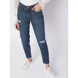 Vero Moda Women Blue High-Rise Highly Distressed Heavy Fade Stretchable Jeans-picture-42