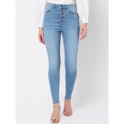 Vero Moda Women Blue Skinny Fit High-Rise Light Fade Stretchable Jeans-picture-28