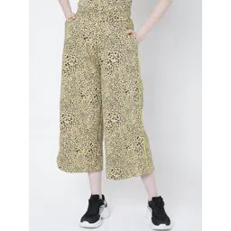 Vero Moda Women Brown Floral Printed Loose Fit High-Rise Culottes Trousers-picture-21