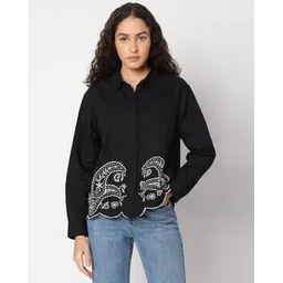 vero moda Women Embroidered Regular Fit Shirt-picture-12