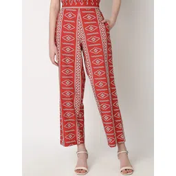 Vero Moda Women Ethnic Motifs Printed Straight Fit Pure Cotton High-Rise Culottes Trousers-picture-16