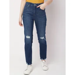 Vero Moda Women High-Rise Mildly Distressed Light Fade Stretchable Jeans-picture-42