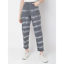 Vero Moda Women High-Rise Tie & Dye Pure Cotton Jeans-picture-41