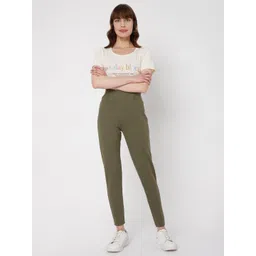 Vero Moda Women Olive Solid Slim-Fit Jeggings-picture-18
