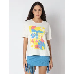 Vero Moda Women Printed Drop-Shoulder Sleeves T-shirt-picture-37