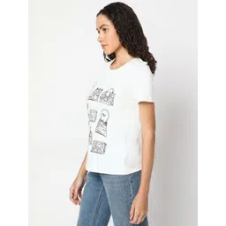 Vero Moda Women Printed Monochrome T-shirt image 3