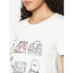 Vero Moda Women Printed Monochrome T-shirt image 2