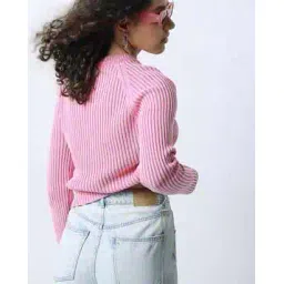 vero moda Women Ribbed Crew-Neck Cotton Pullover-picture-11