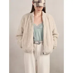 Vero Moda Women Stand Collar Solid Bomber Jacket-picture-20