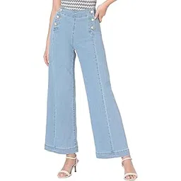 vero moda Women Wide Leg High-Rise Stretchable Jeans-picture-45