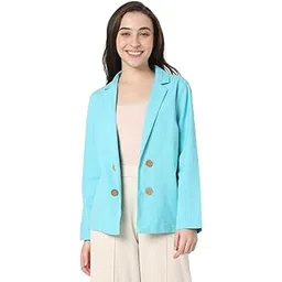 vero moda Women's Cotton Blend Standard Length Blazer-picture-44
