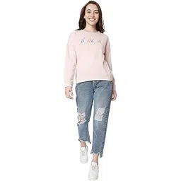 vero moda Women's Cotton Crew Neck Sweatshirt-picture-12