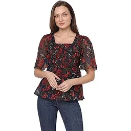 vero moda Women's Floral Regular Fit T-Shirt-picture-10